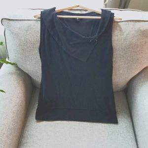 H&M tank with swoop collar and button detail, sz M